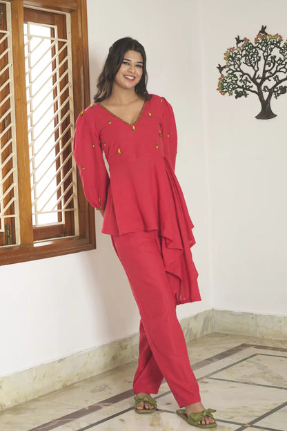 Corn Field co-ord Set (red)