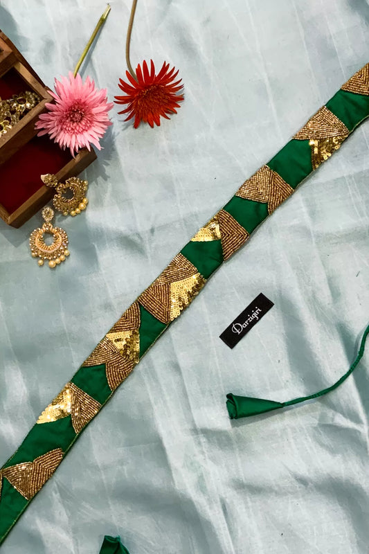 Green Pink Embellished Belt