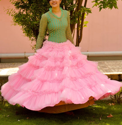 Cake Icing Frill Lehenga Skirt