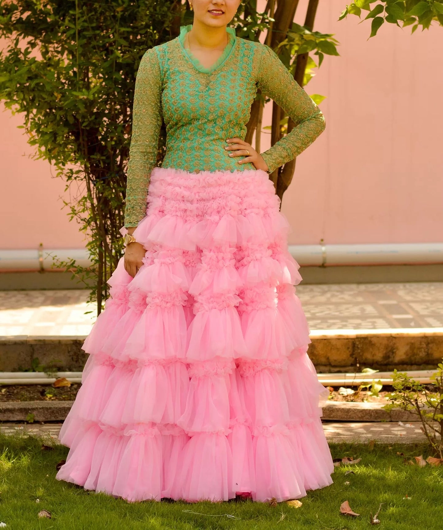 Cake Icing Frill Lehenga Skirt