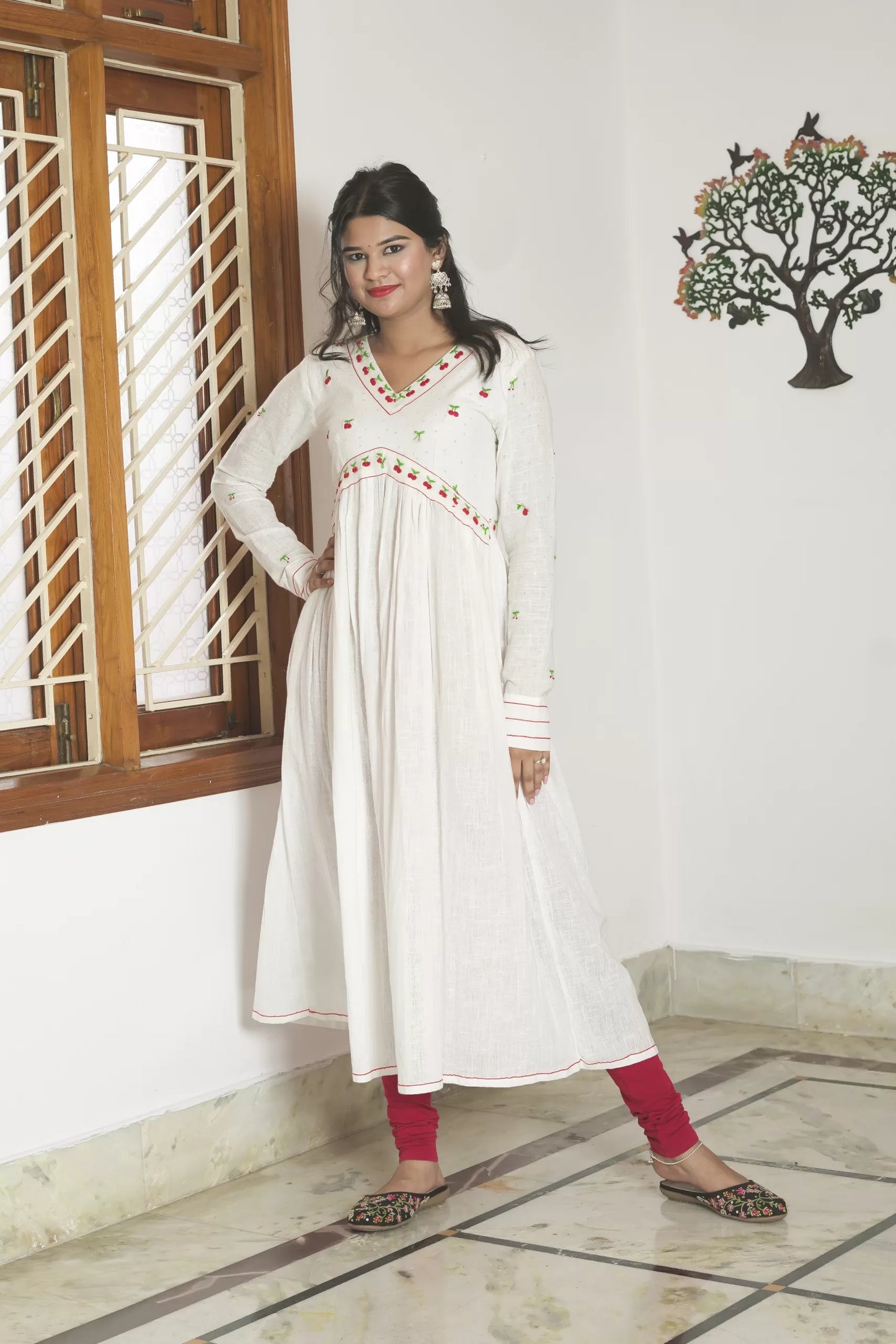 White Cherry Farm Anarkali Kurta