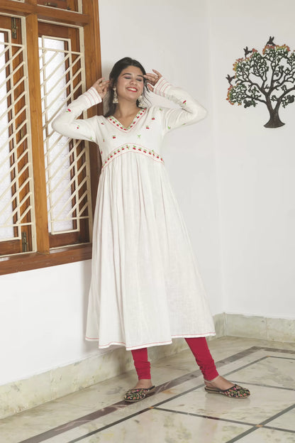 White Cherry Farm Anarkali Kurta