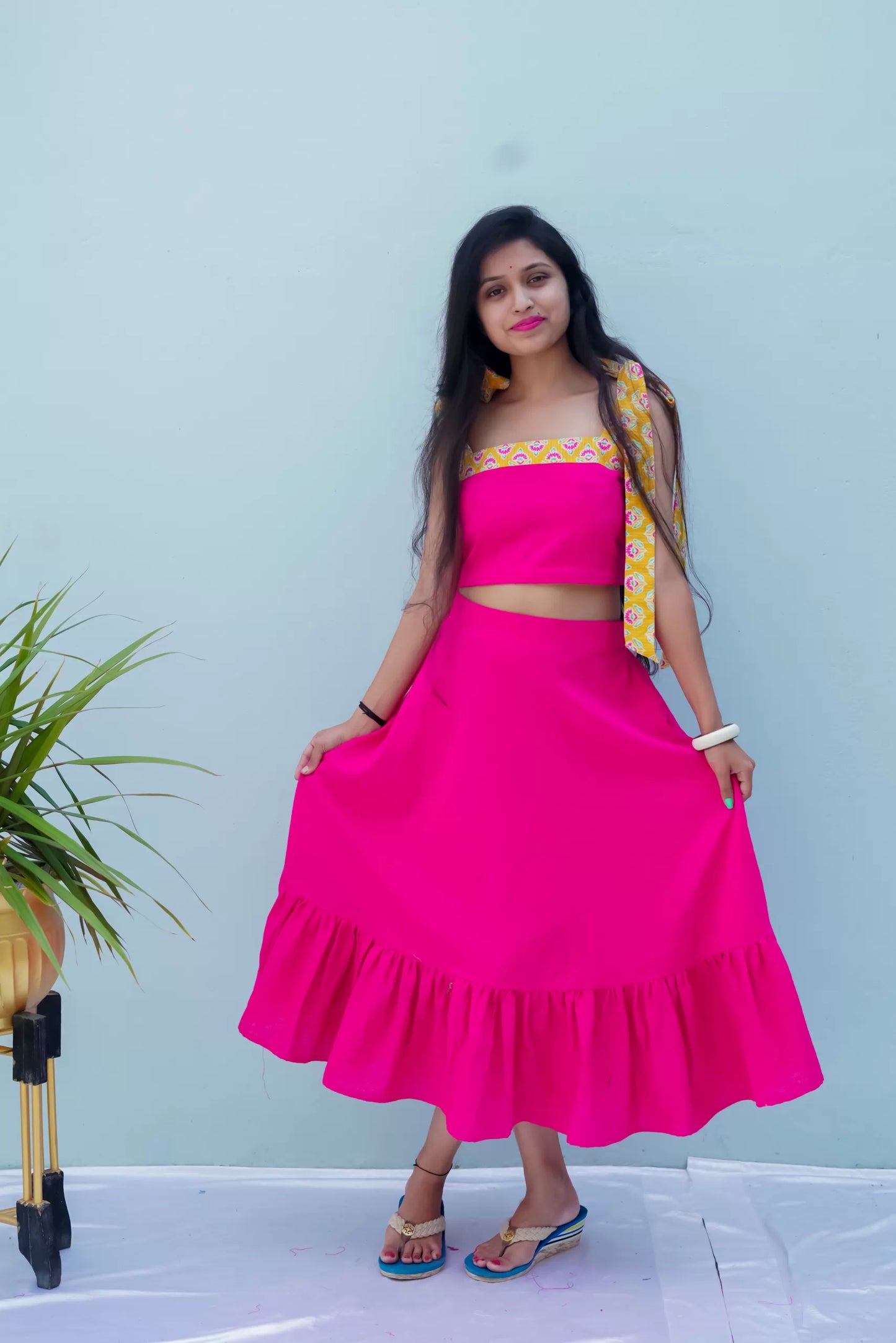 Hot pink co-ord set (skirt)