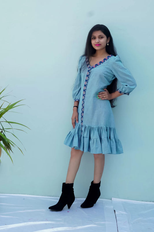 Denim blue a line Dress