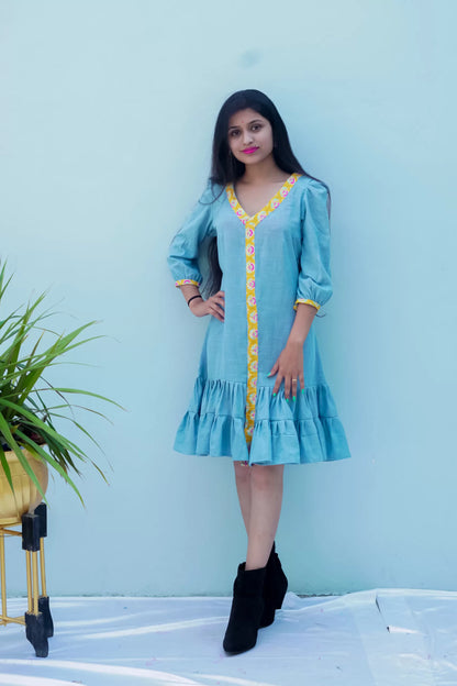 Denim blue a line Dress