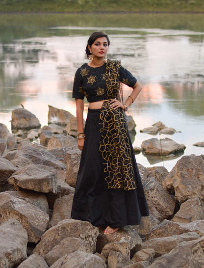 Black Star Lehenga