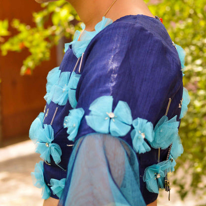 Blue Ombre Frill Lehenga