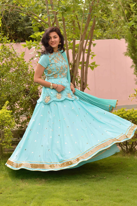 Sky Blue Lehenga