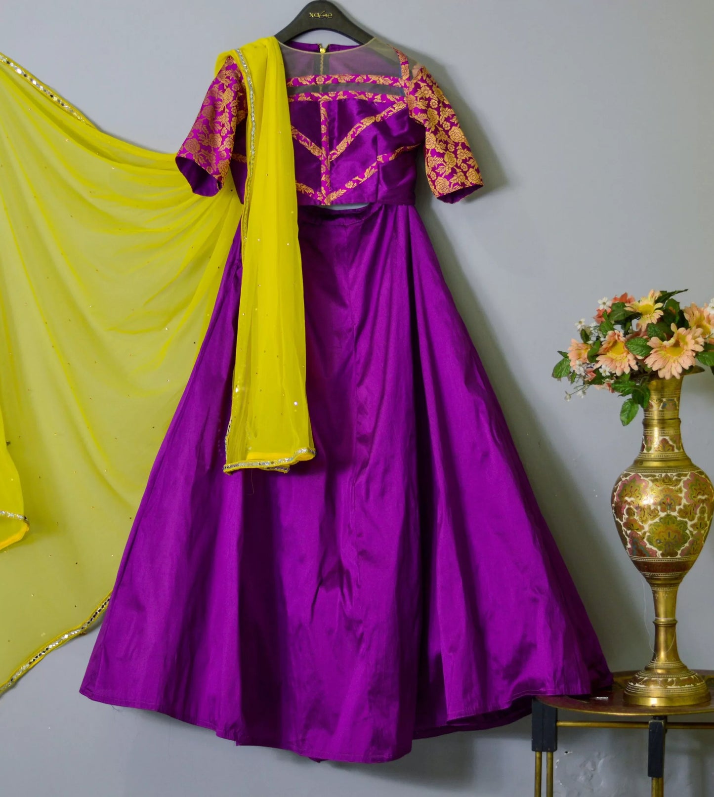 Purple Silk Lehenga