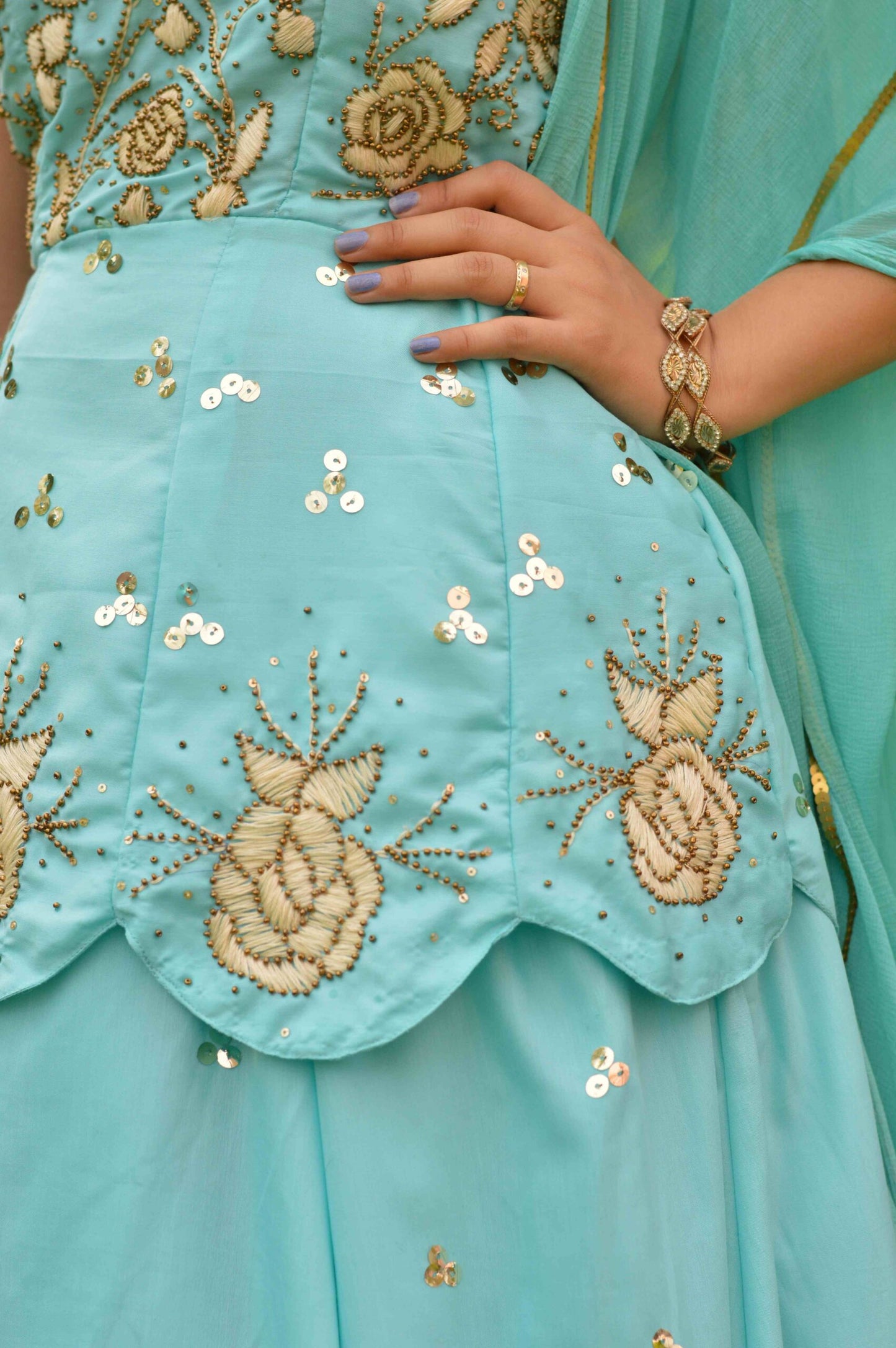 Sky Blue Lehenga