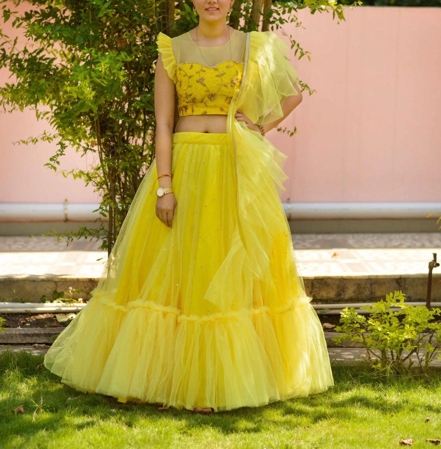 Yellow Frill Lehenga