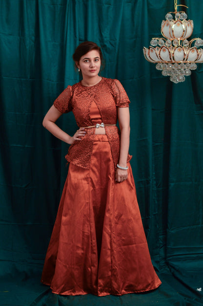 Rust Lehenga