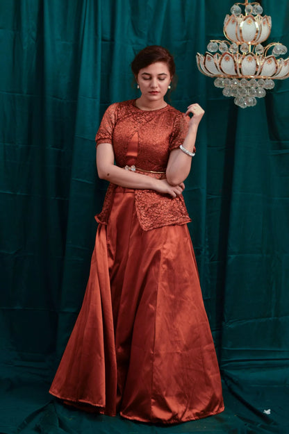 Rust Lehenga