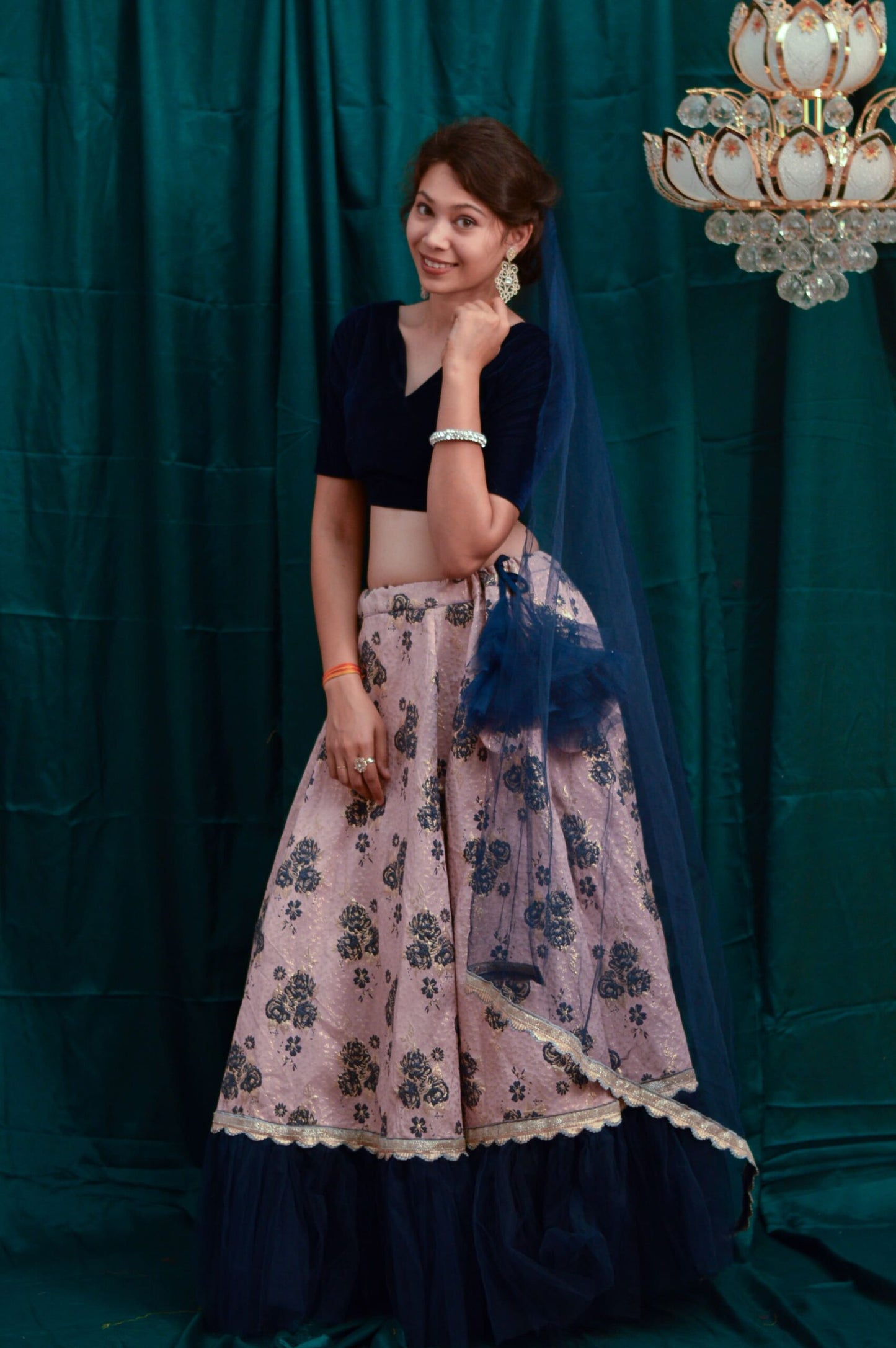 Brocade Floral Lehenga