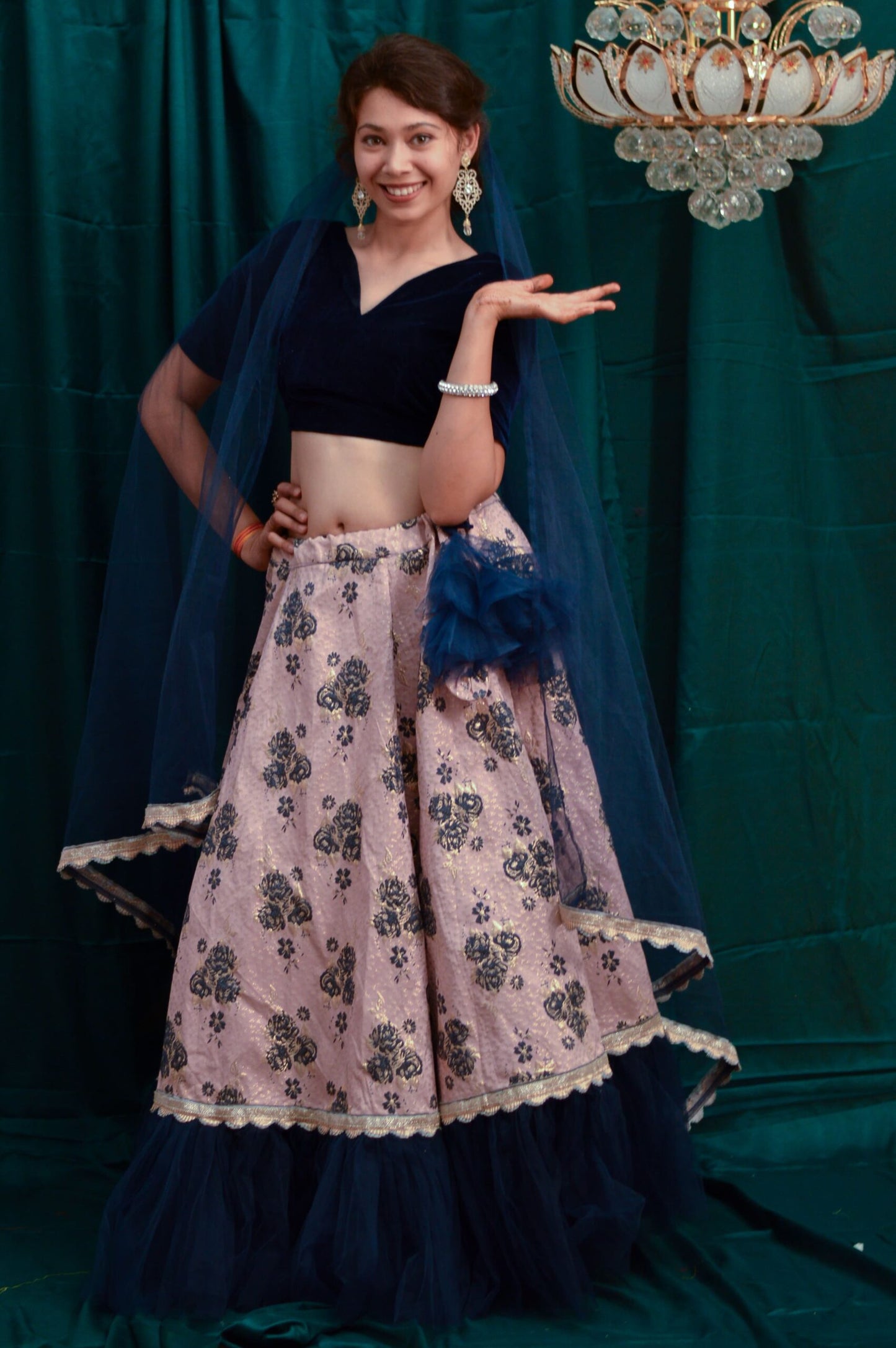 Brocade Floral Lehenga