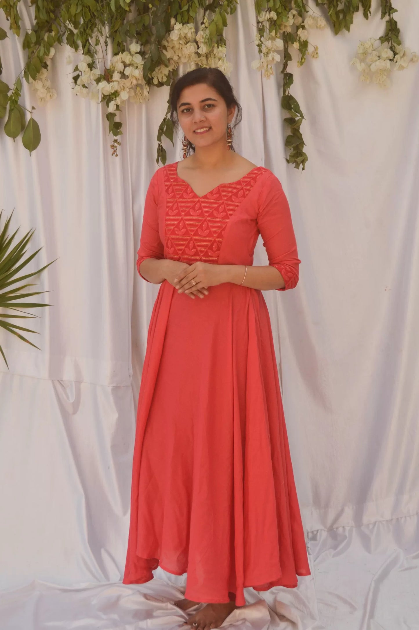 Coral Mood Anarkali