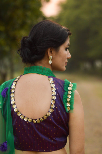 Purple And Green Lehenga