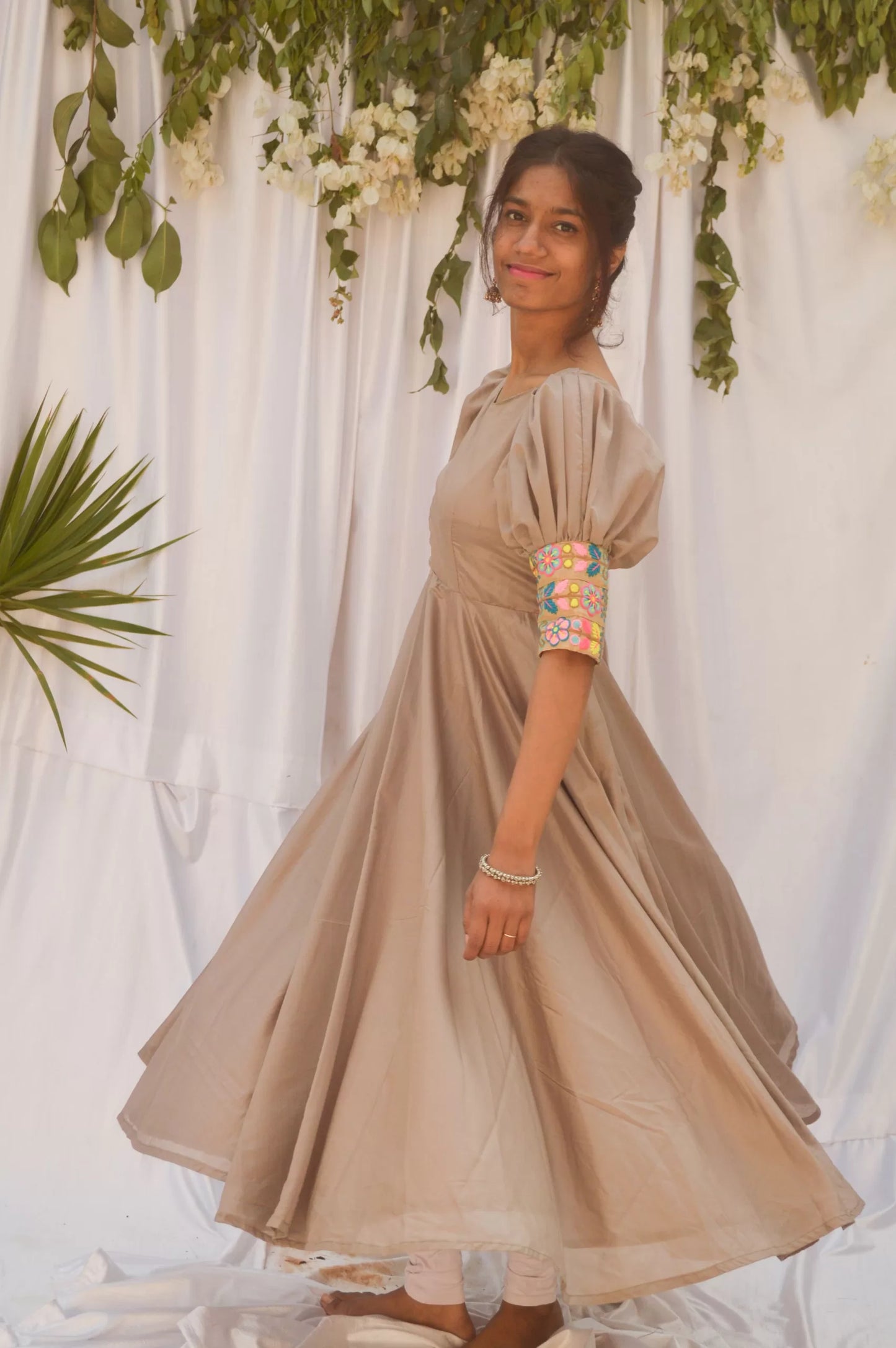 Pearl Grey Anarkali