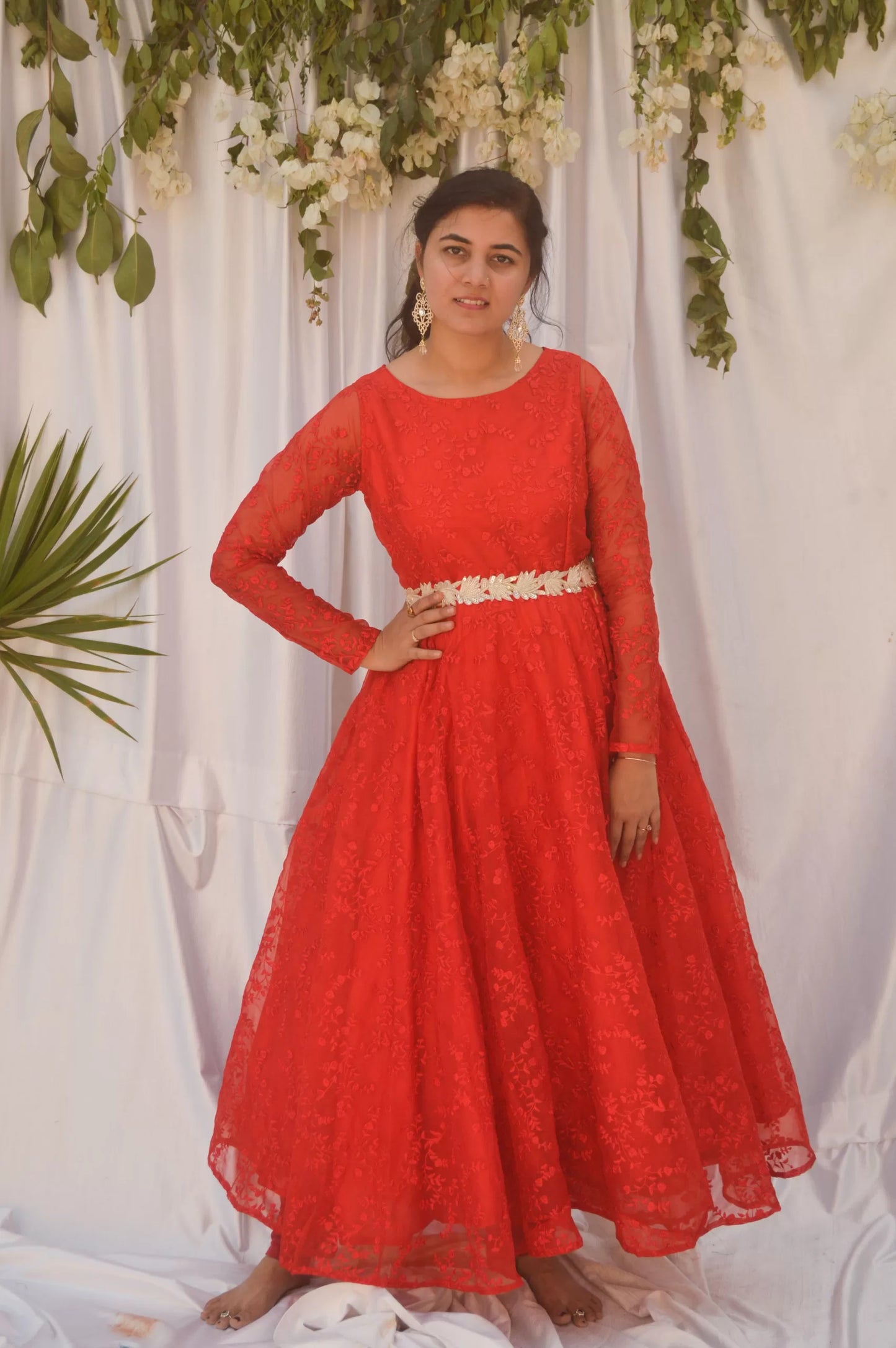 Red Anarkali Gown