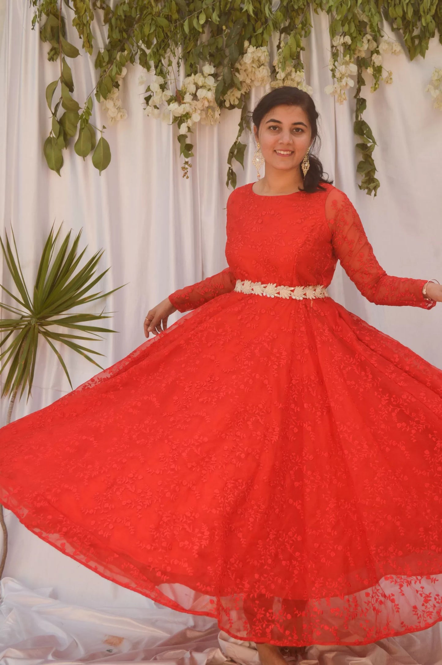 Red Anarkali Gown