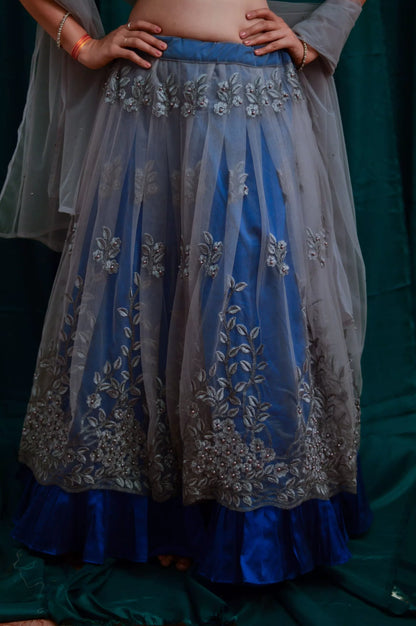 Blue Garden Lehenga