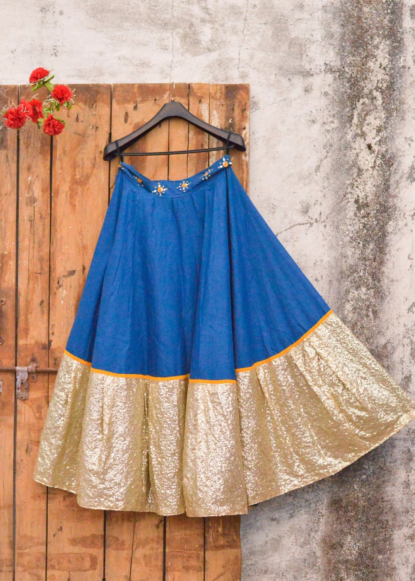 Blue Golden Lehenga