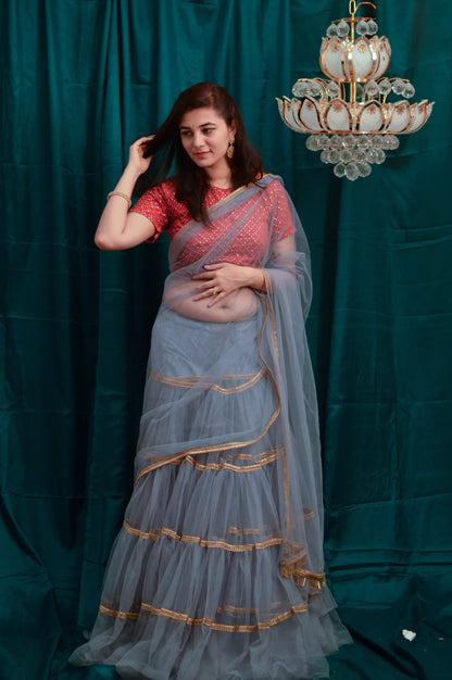 Tiered Lehenga Saree