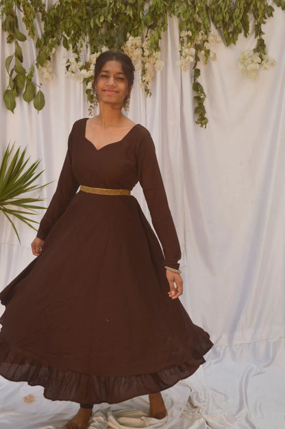 Brown Two Layer Anarkali