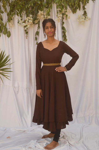 Brown Two Layer Anarkali