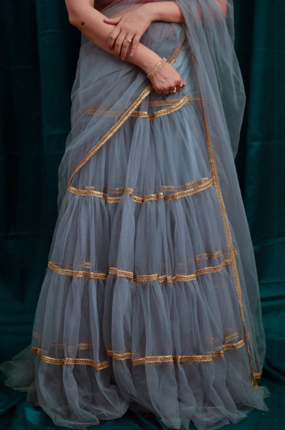 Tiered Lehenga Saree