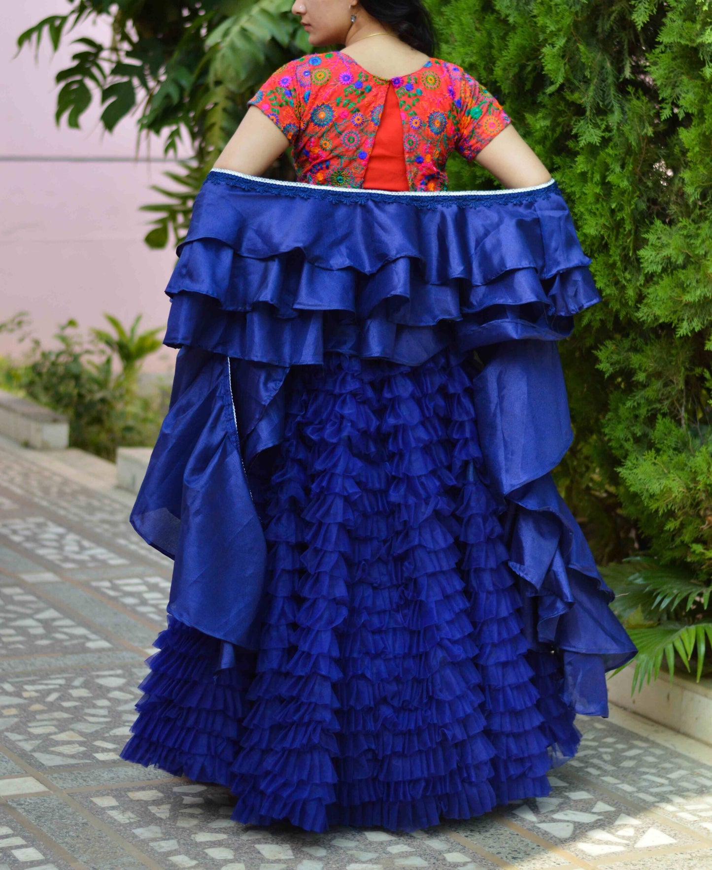 Blue All About Frill Lehenga