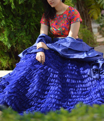 Blue All About Frill Lehenga