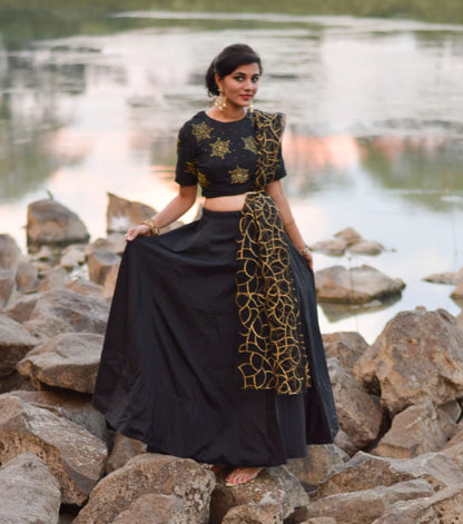 Black Star Lehenga