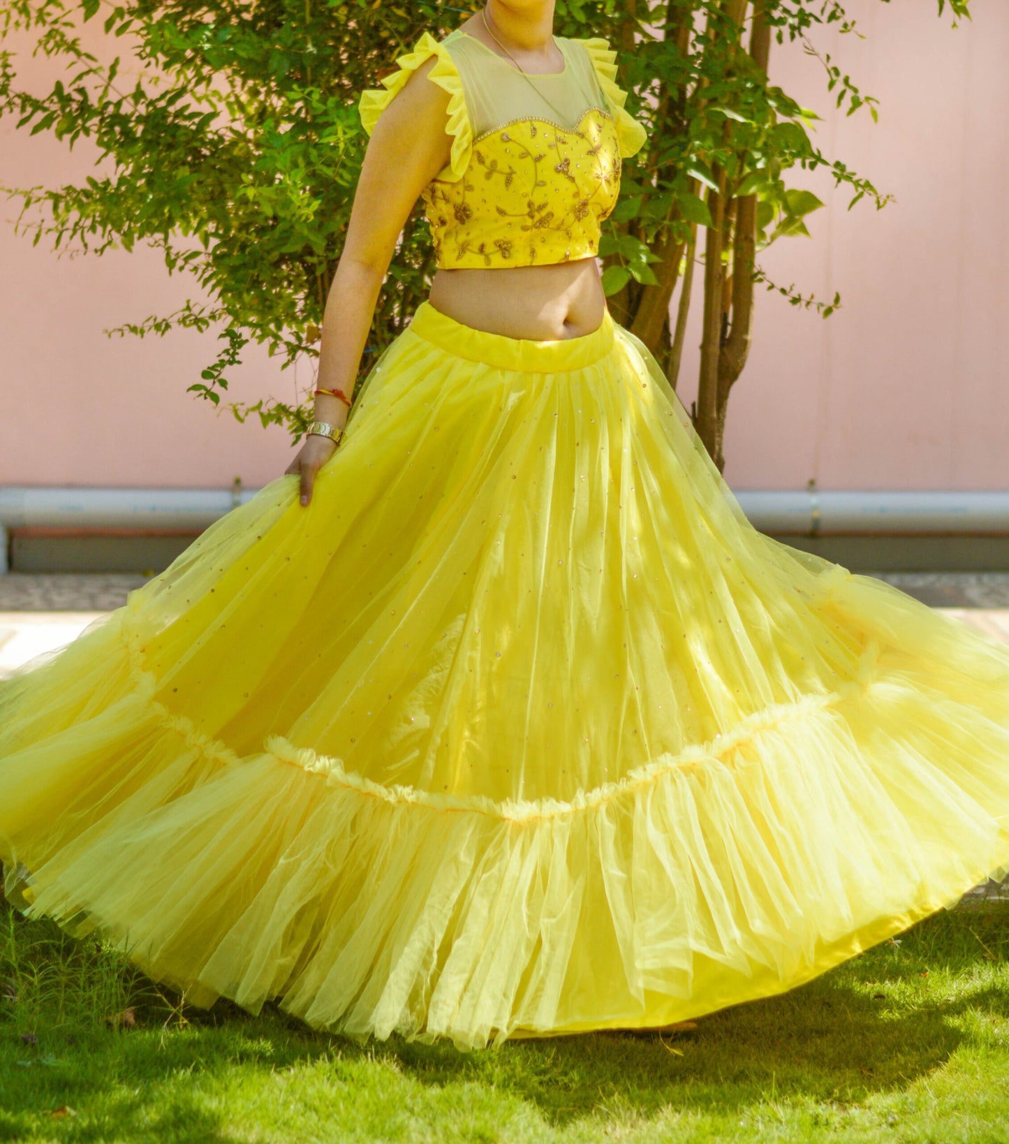 Yellow Frill Lehenga