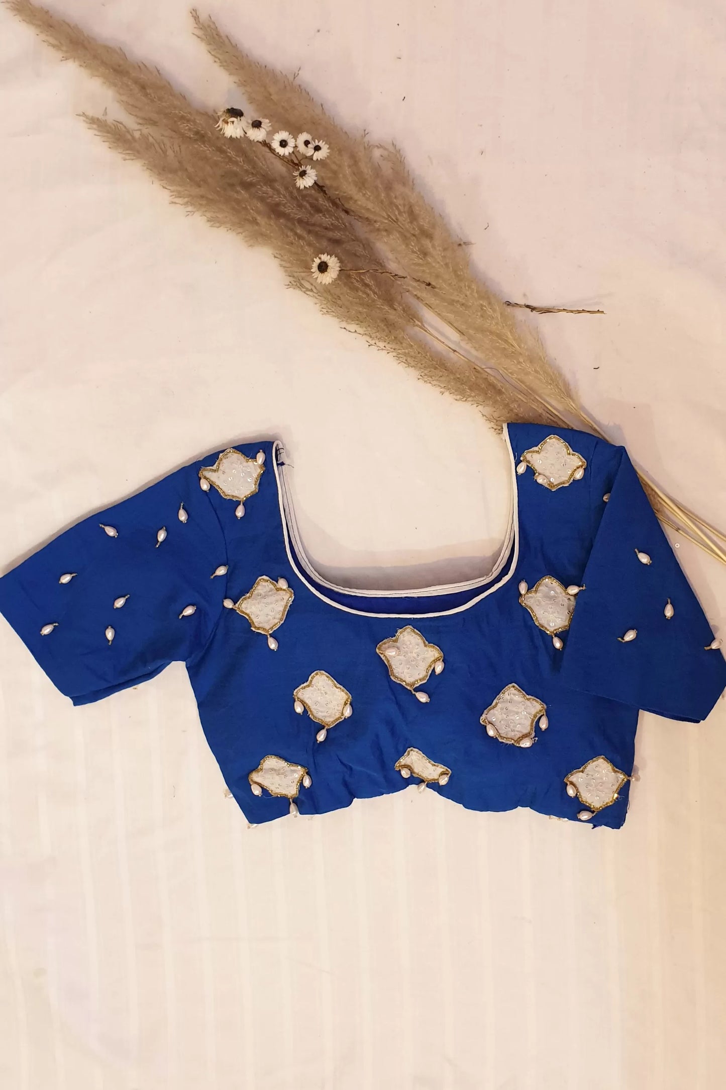 Ink Blue Pearl Blouse