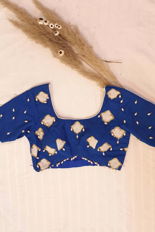 Ink Blue Pearl Blouse